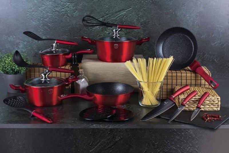 Berlinger Haus Bh-6162 Burgundy Granite Cookware Set 17 Pcs.