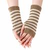 Fingerless Knitted Mittens Striped Wrist Warmers Gifts Arm Warmers  Daily Outfits