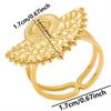 1/5pcs Real Gold Plated Open Adjustable Ring Oval Square Flower Stainless Steel Rings For Women Men DIY Stone Crystal Oil Drip