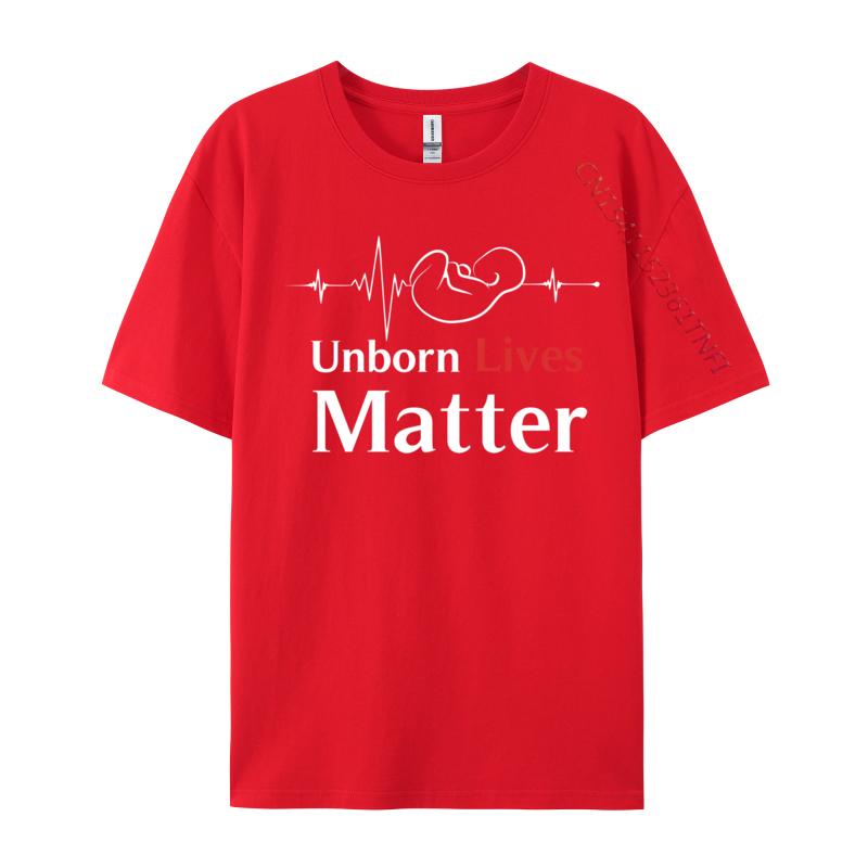 Unborn Lives Matter Heart Beat Fetus Pro-Life Cute Trombone Gamer Heartbeat Funny Top T-Shirts Cotton Man Tees Funny Tee Shirt