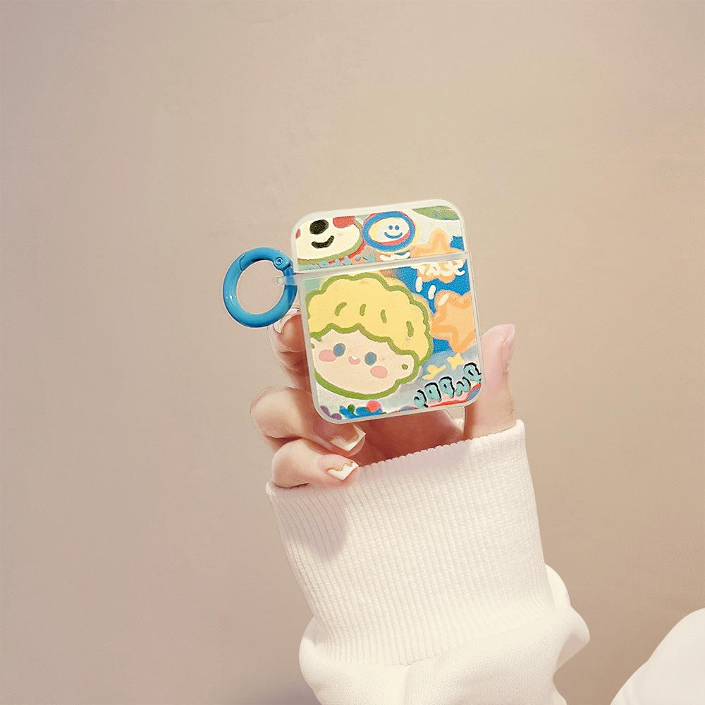 Cute cartoon couple Apple AirPods 1 /1 generation Pro earphone case for new 1st generation earphone case square