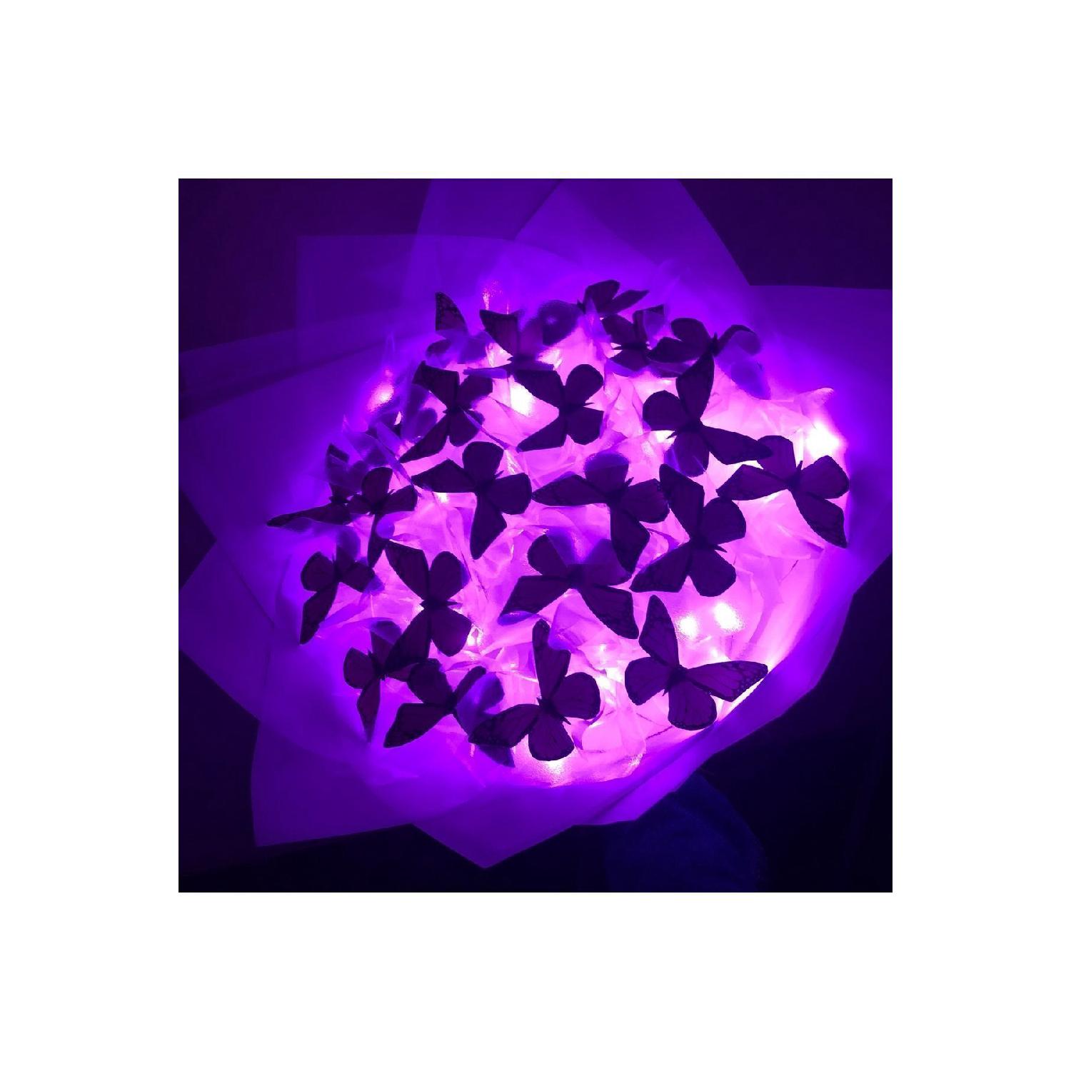 

Букет розовых бабочек со светодиодной подсветкой розовый