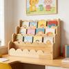Natürlicher Holz Kinderbuchständer mit 4 Fächern, ideal für Schlafzimmer, Klassenzimmer und Spielbereiche