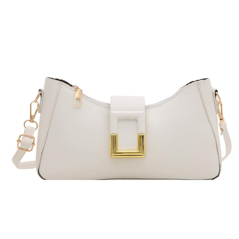 Trend Texture Fashionable New Personality Fashionable Simple Solid Color Crossbody Shoulder Bag Buckle Armpit Bag