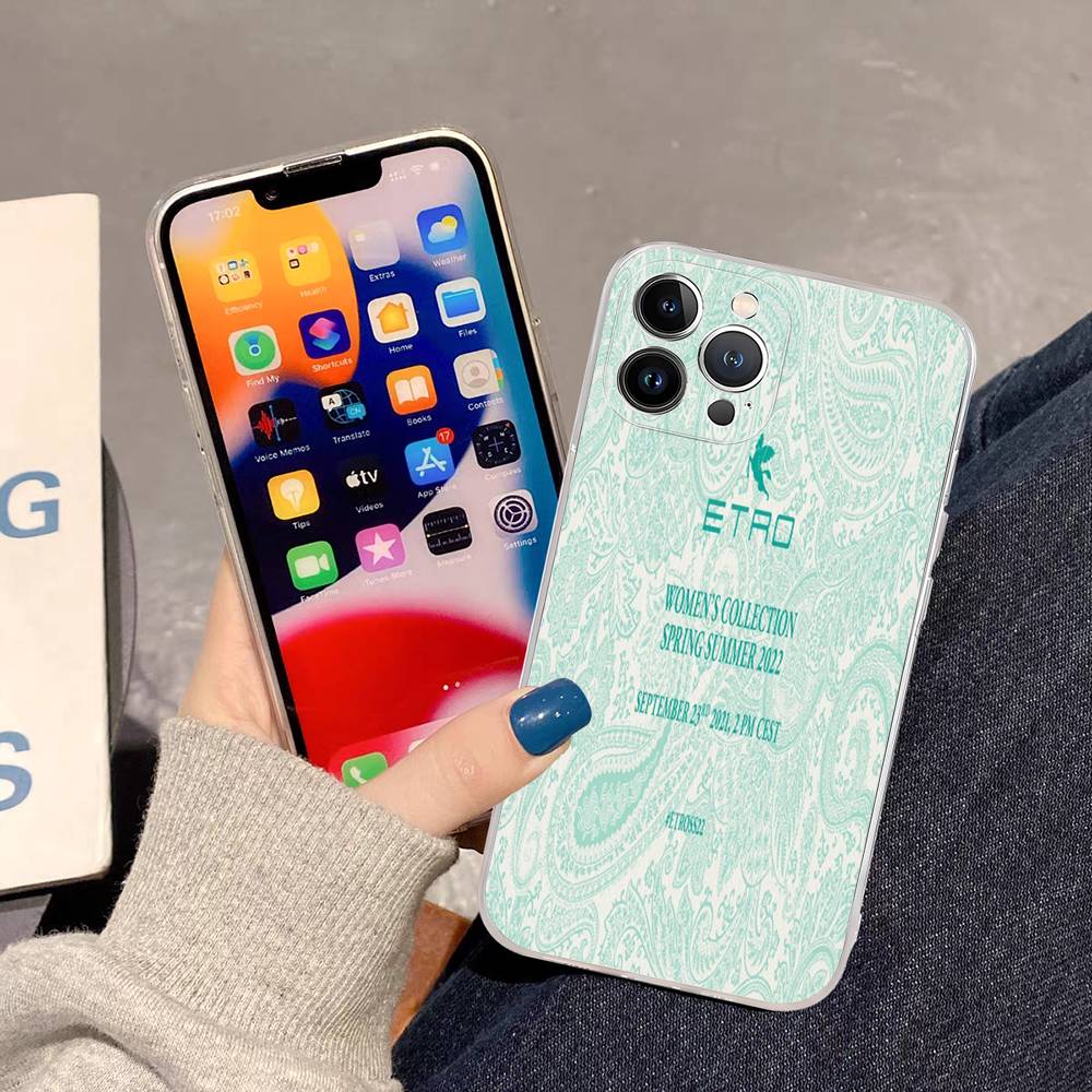 Classic Design E-Etro Phone Case For IPhone 17 16 15 14 13 11 12 Pro Max 16 Plus Transparent