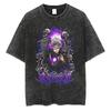 Parentchild Fashion Anime Comfortable Tshirt Jujutsu Kaisen Washed Tee Vintage Oversized Anime Graphic Men Casual Tops