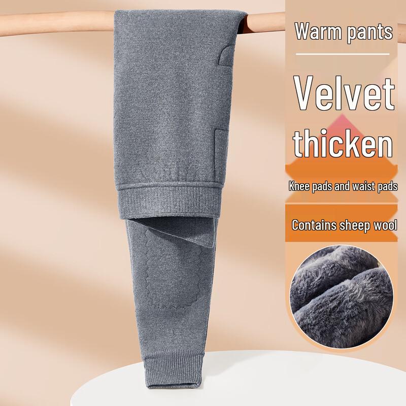 Snowflying Men s Thickened Wool Blend Thermal Casual Pants L