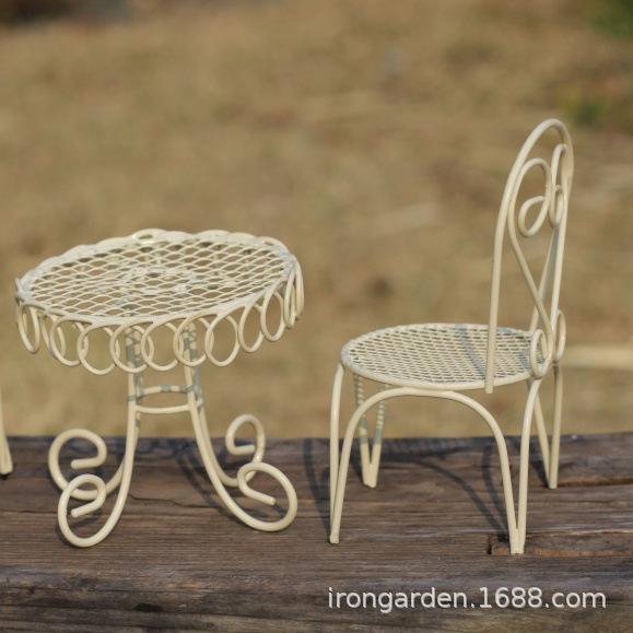 Trending 1:12 Dollhouse Garden Furniture, Metal Table & Chairs + Sun Umbrella, Aesthetic Mini Balcony Set