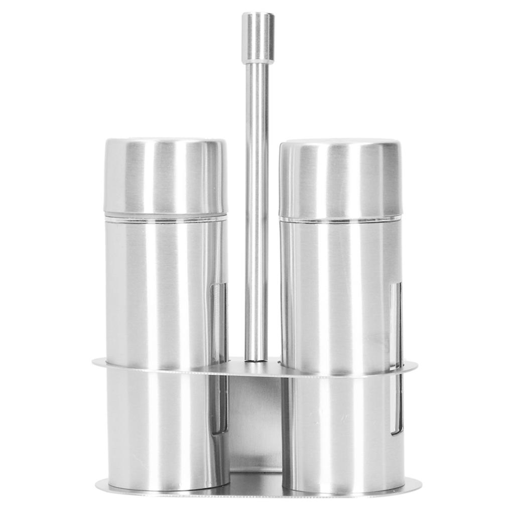 Condiment Container 304 Stainless Steel Seasoning Pots Set with Storage Rack Kitchen Supplies L
