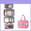 Polyester Travel Toiletry Bag With Dry Wet Separation And Hanging Design For Home And Travel Use