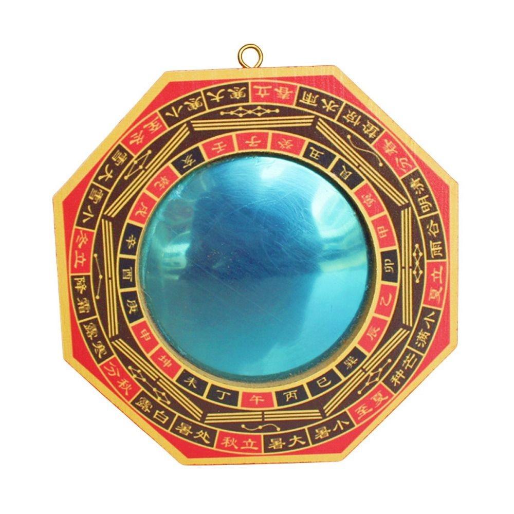Edelstahl Spiegeloberfläche Chinesischer Konvexer Dellen Bagua Spiegel Glücksbringer Antiker Bagua Feng Shui Spiegel Retro Exquisit