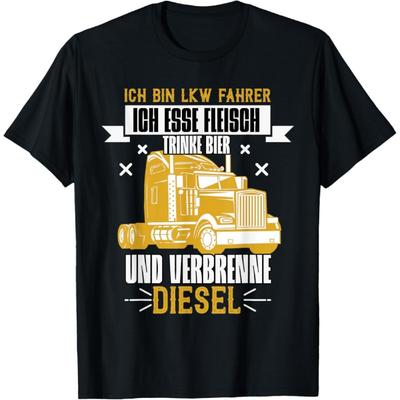Truck Driver Esse Meat Drink Beer Burning Diesel Trucker T-Shirt