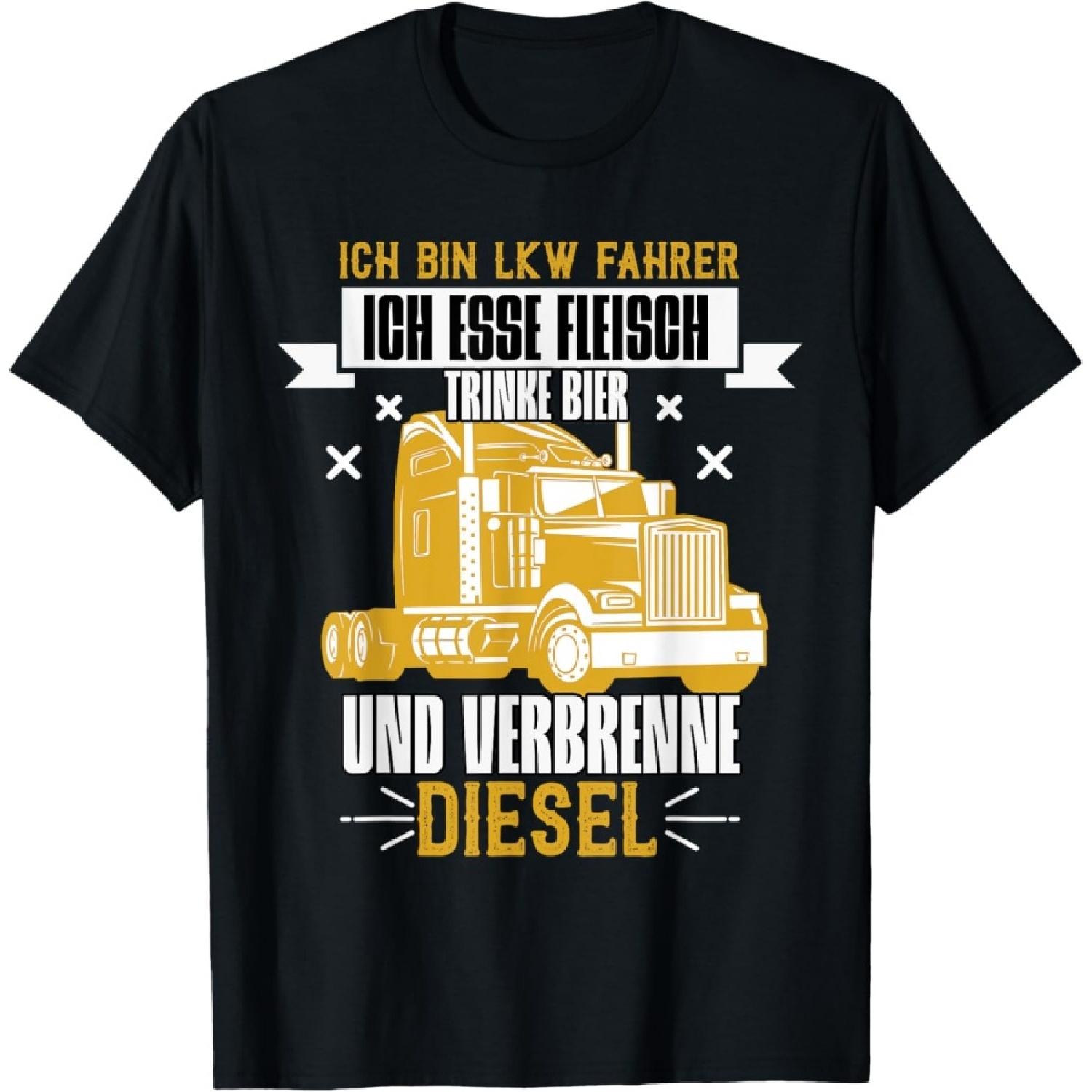 

Truck Driver Esse Meat Drink Beer Burning Diesel Trucker T-Shirt XXXXXL чорний