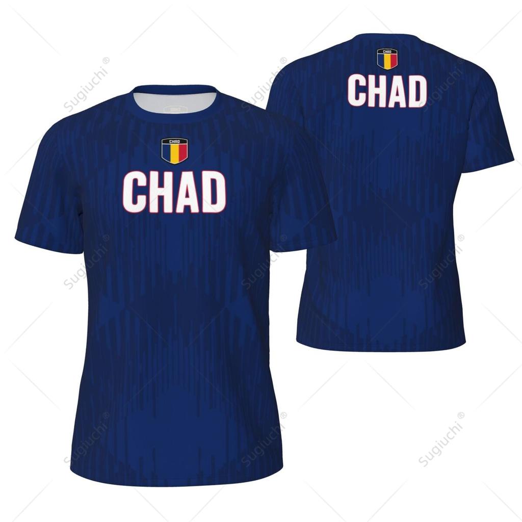 Sport-Mesh-T-Shirt Tschad-Flagge Zum Laufen Radfahren Fußball Tennis Football Fitness T-Shirts 3D-Druck Benutzerdefiniert