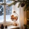 Indoor Party Ambient Lights Light Up Christmas Scene Ball Ornament with Warm LED Glowing Holiday Story for Clear Acrylic Hanging Balls Tree Decor and