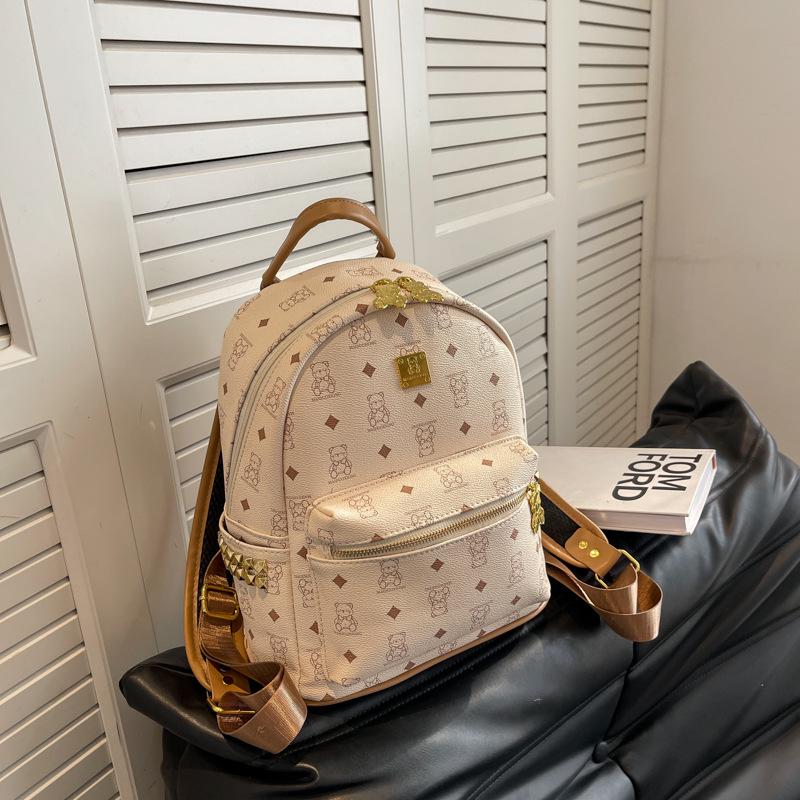 Κορεάτικη Ελαφριά Πολυτέλεια Ρετρό Σακίδιο Πλάτης: Σικ, Ευέλικτο & Ελαφρύ με Χαριτωμένο Σχέδιο Αρκούδας για Ταξίδια και Μετακινήσεις