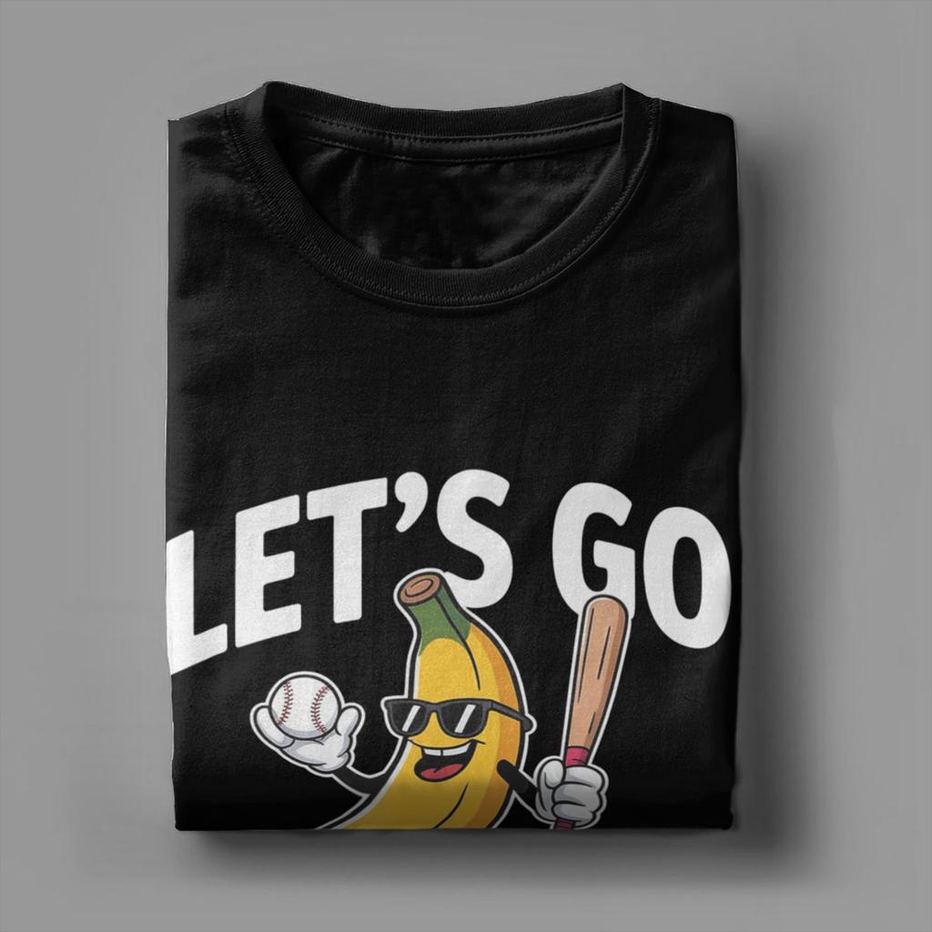 Banana Funny Baseball Unisexs T Shirt  Vintage Tees Short Sleeve O Neck TShirts Cotton Plus Size Clothes