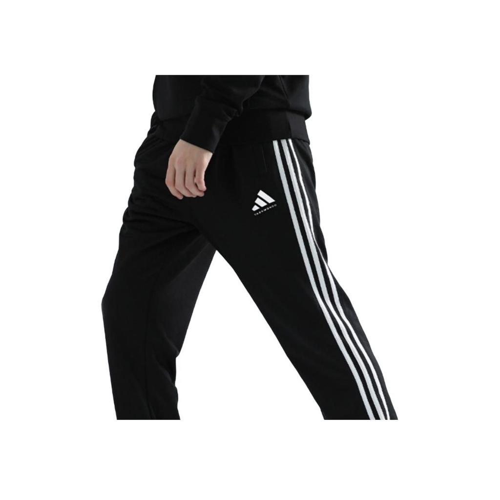 adidas Taekwondo Stand Collar Zip Long Sleeve Jacket Comfortable Simple Striped Pants Casual Sports Suit Unisex Sportswear TR30JT-BUOG+TR30PT-BW