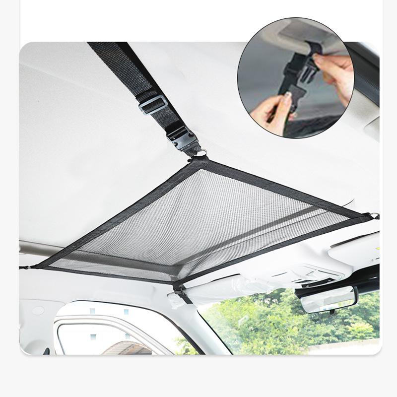 Car Roof Storage Net: Single-Layer Mesh Organizer for Luggage and Clothes