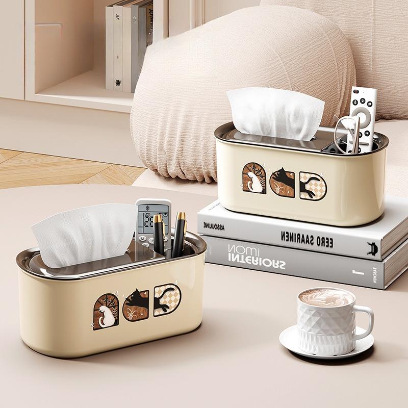 Tissue Box Storage Box Living Room Household Plastic Dining Table Premium Remote Control Bedroom Multifunctional Storage Carton
