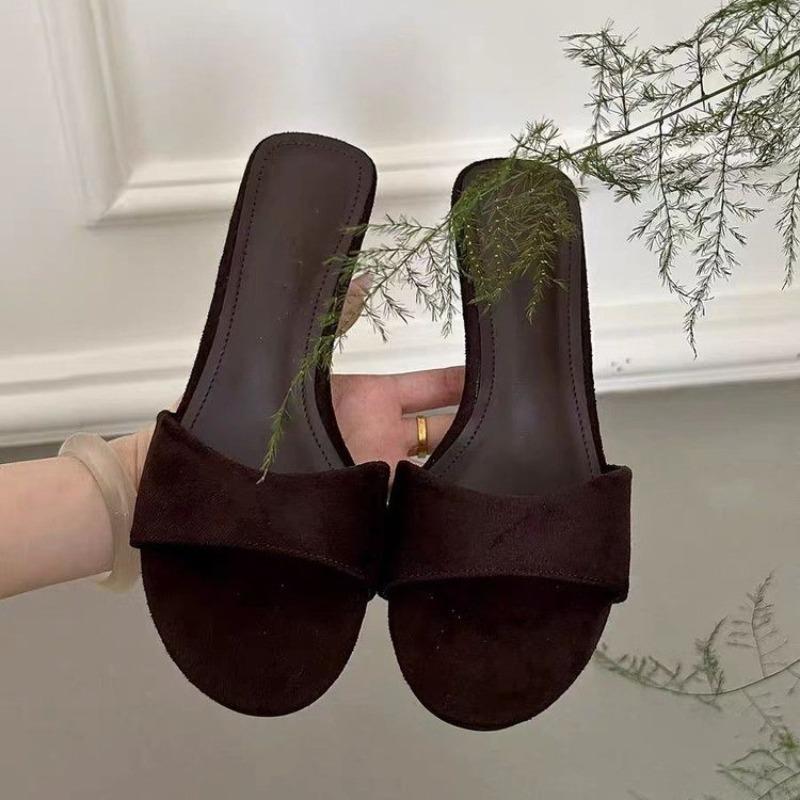 New Style Designer Summer Women's Open Toe Slippers Elegant Wedges Heels Slides Ladies Evening Party Shoes Zapatos Mujer