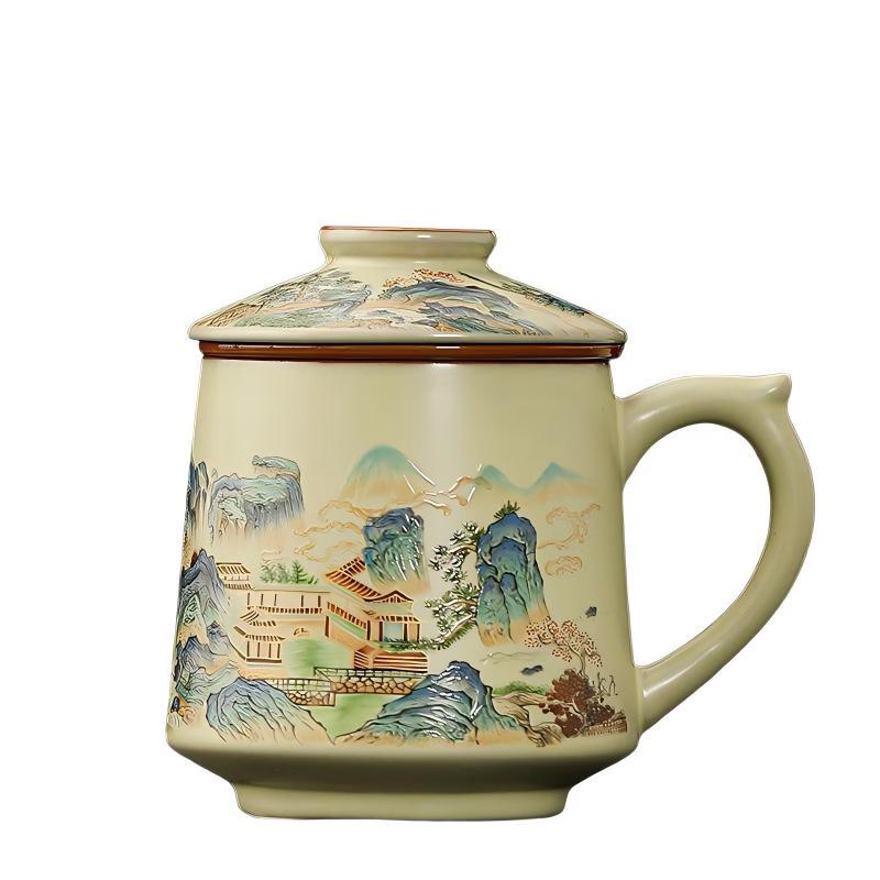 Керамическая кружка-заварник Shangqi Ru Ware с крышкой