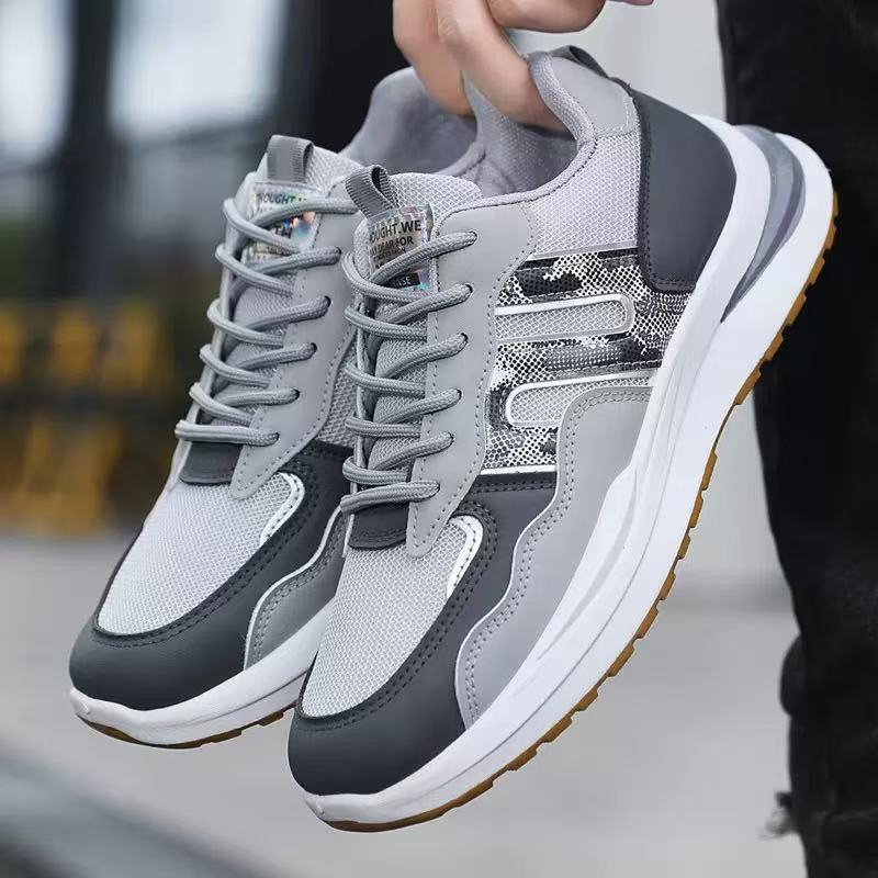 

Men s shoes 2025 new autumn and winter leather waterproof sports casual shoes men s non-slip running dad shoes men s shoes 44 сірий колір