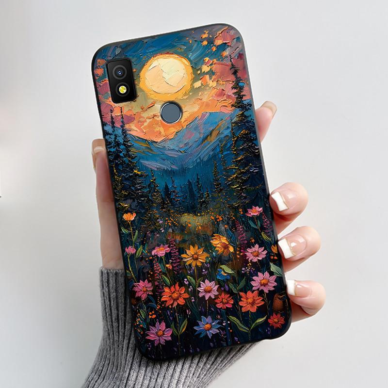 Etui Luksusowe Urocze Króliczek Miłość Śmieszne Czarne Miękkie Silikonowe TPU Ochronne Etui na Telefon dla Cricket Icon4 Tylna Klapka