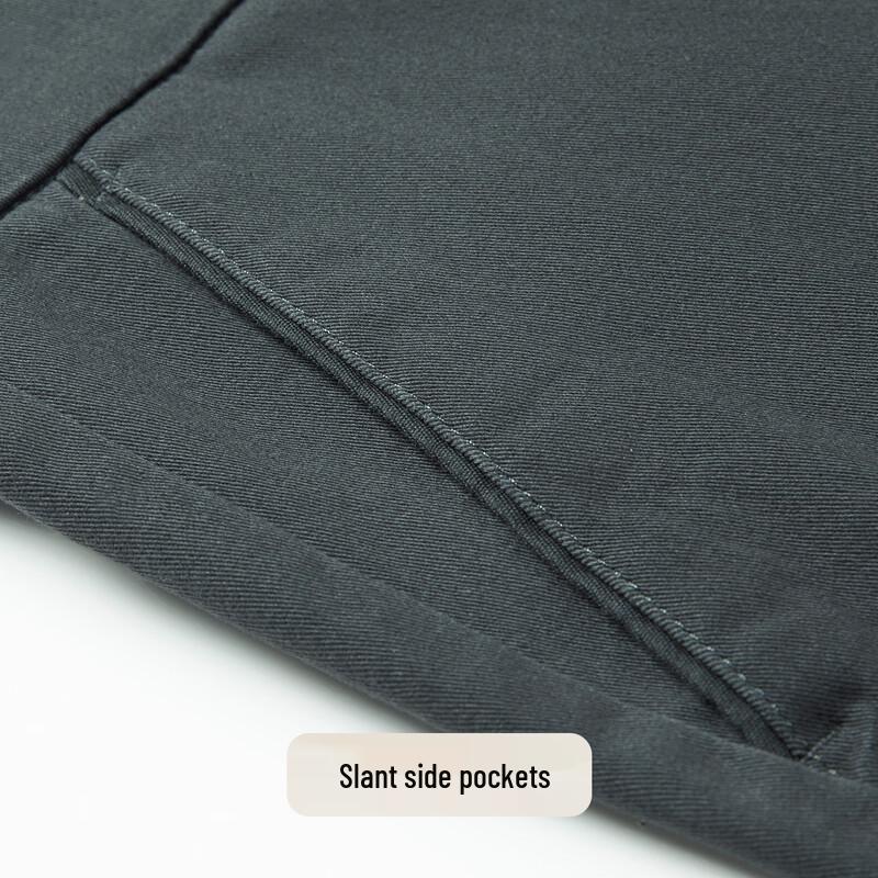 Futing Men's Warm Straight-Leg Business Casual Pants