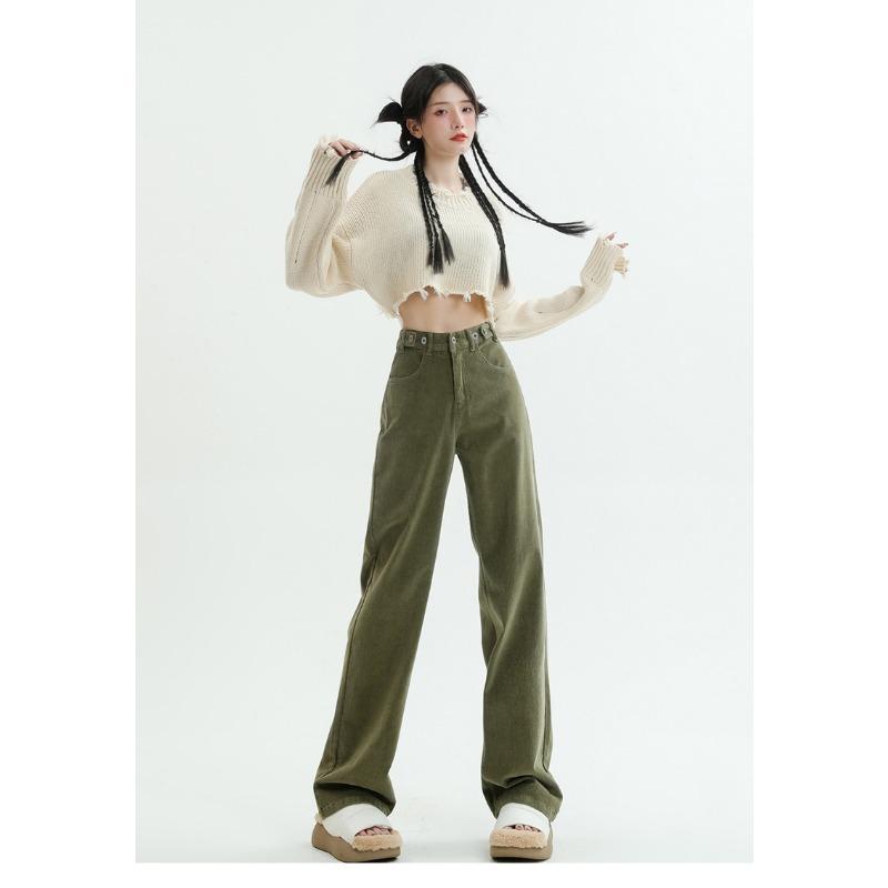 

Широкие брюки для женщин Весна Ретро Брюки с высокой талией Свободные повседневные брюки с высокой талией для женщин Весна Прямые брюки в пол для женщин Весна XL