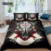 Cow Skull Bed Cover Queen Size Sunflower Cattle/Bull Skeleton Bed Linen Package Botanical Floral Leaves Boho Tribal Polyester Fabric Quilt Cover