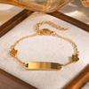 Individuelle Rolo-Kette Blumen-Bogen-Armbänder für Damen Mädchen, Anti-Allergie Edelstahl-Armband, Personalisierter Namensschmuck Geschenke