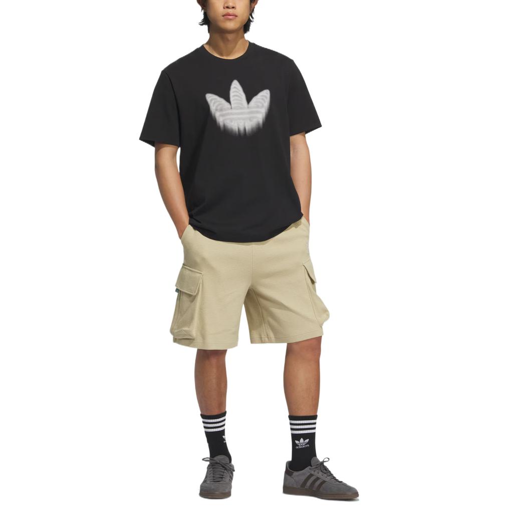 adidas Orijinaller İskelet Tişört Klasik Moda Sade Çok Yönlü Düz Renk Marka Logosu Kısa Kollu Tişört Erkek Üstler Siyah JZ7044