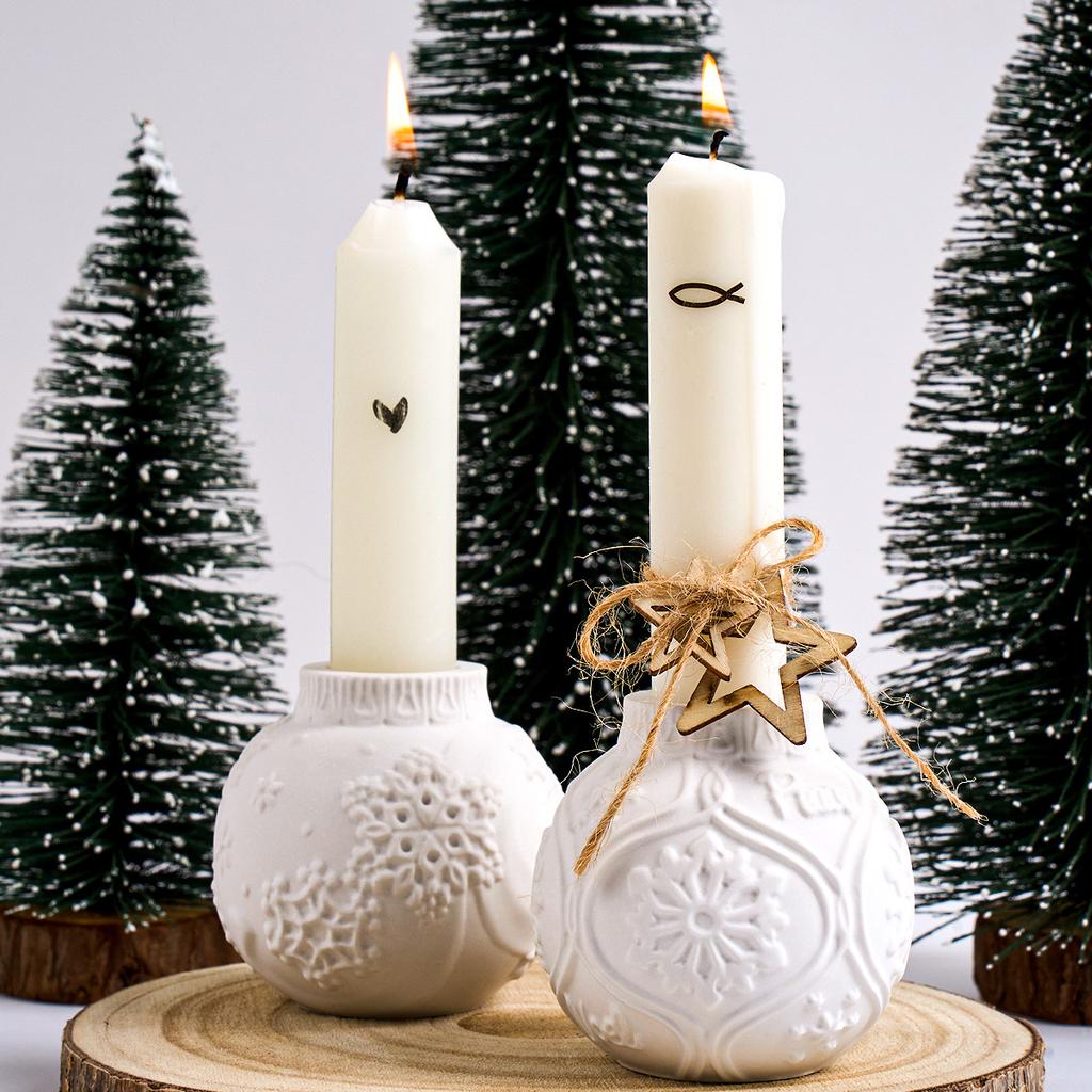 3D Embossed Lantern Snowflake Candle Holder Mold DIY Christmas Ball Snowflake Craft Making Plaster Resin Silicone Molds Home Dec