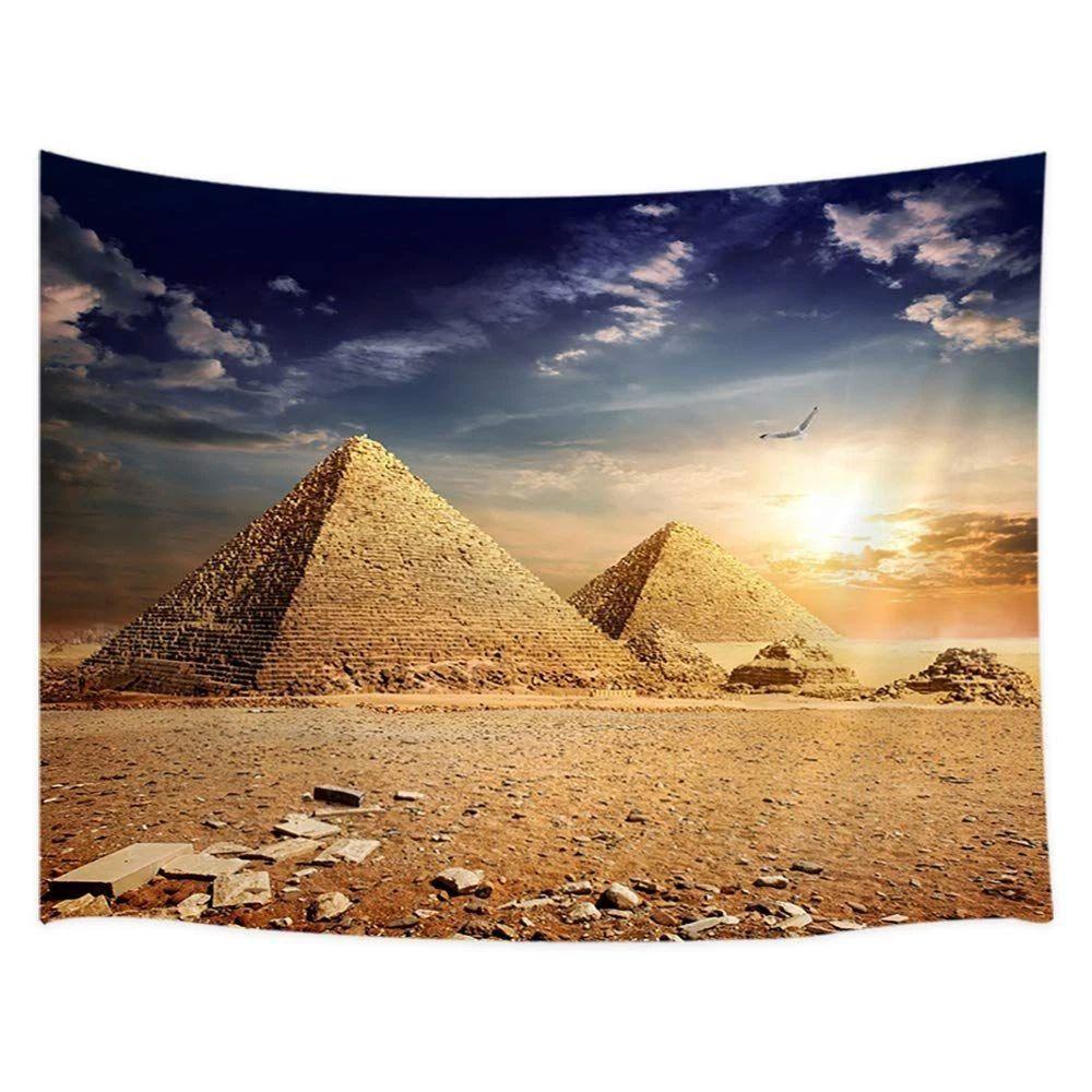 Egyptian pyramids tapestry bedroom in the desert 75x100