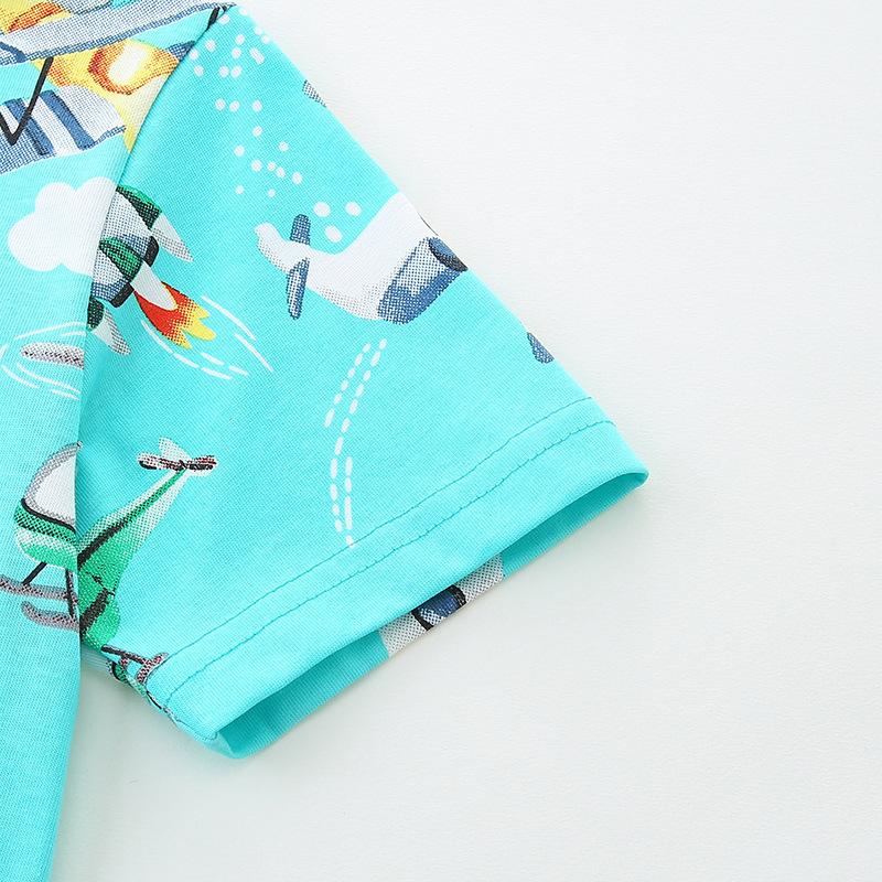 Summer New Kids T-Shirt Boys Short Sleeve T-Shirt Cotton Cartoon Print Kids Base Top