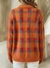 Women's Casual Plaid Long Sleeve Lapel Shirt Cardigan