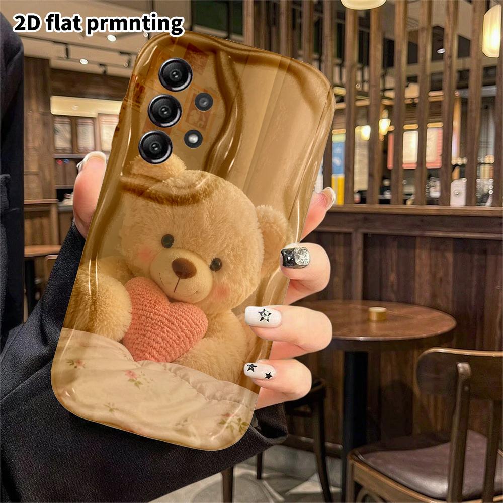 Phone Case: 2D Flat Samsung Galaxy A34 A35 S20 S22 S21 FE Plus Ultra Protective Case, Plush Teddy Bear, Christmas Halloween Holiday Gift