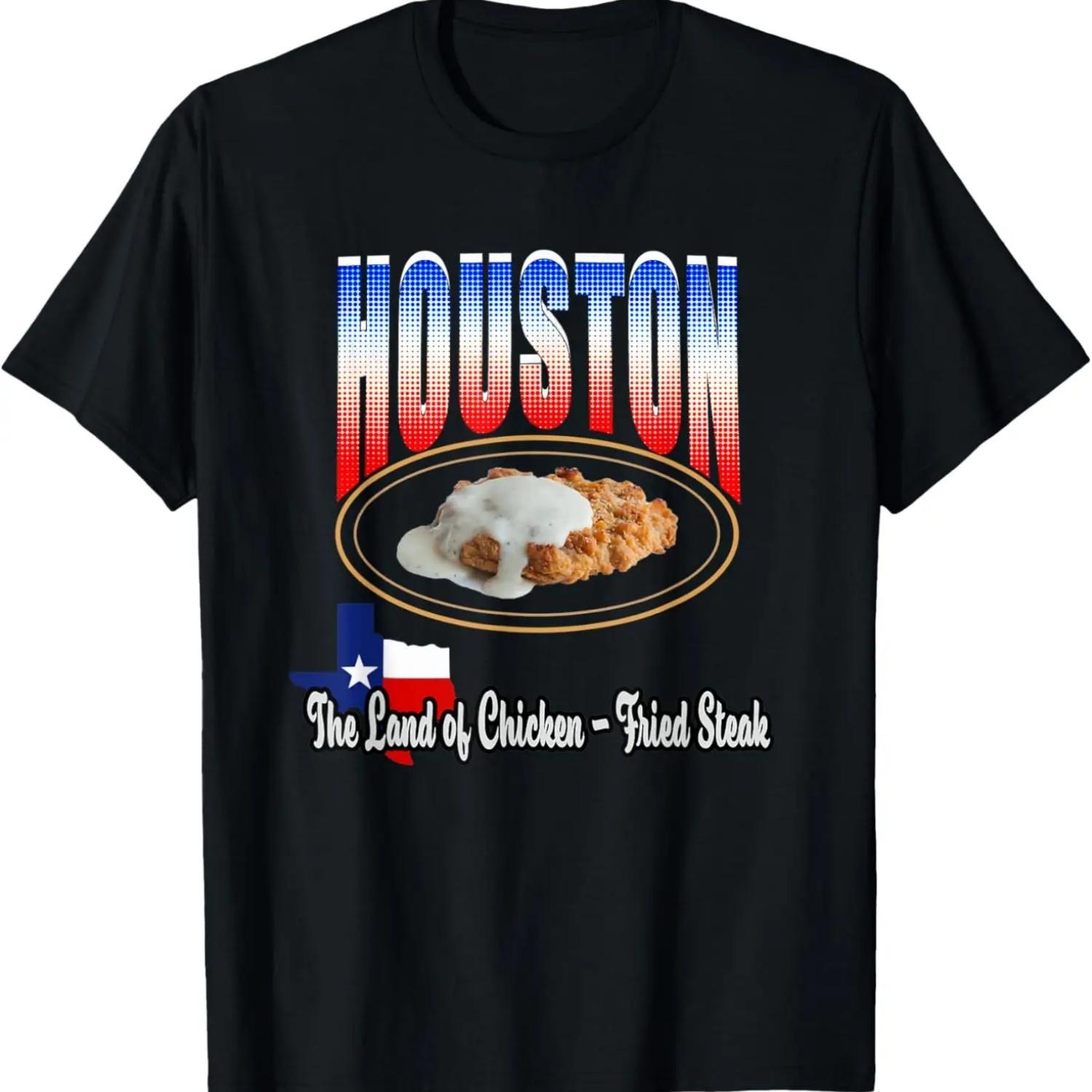 

Houston Texas Cuisine Strong Fried Chicken-Steak Food Lover T-Shirt S чёрный