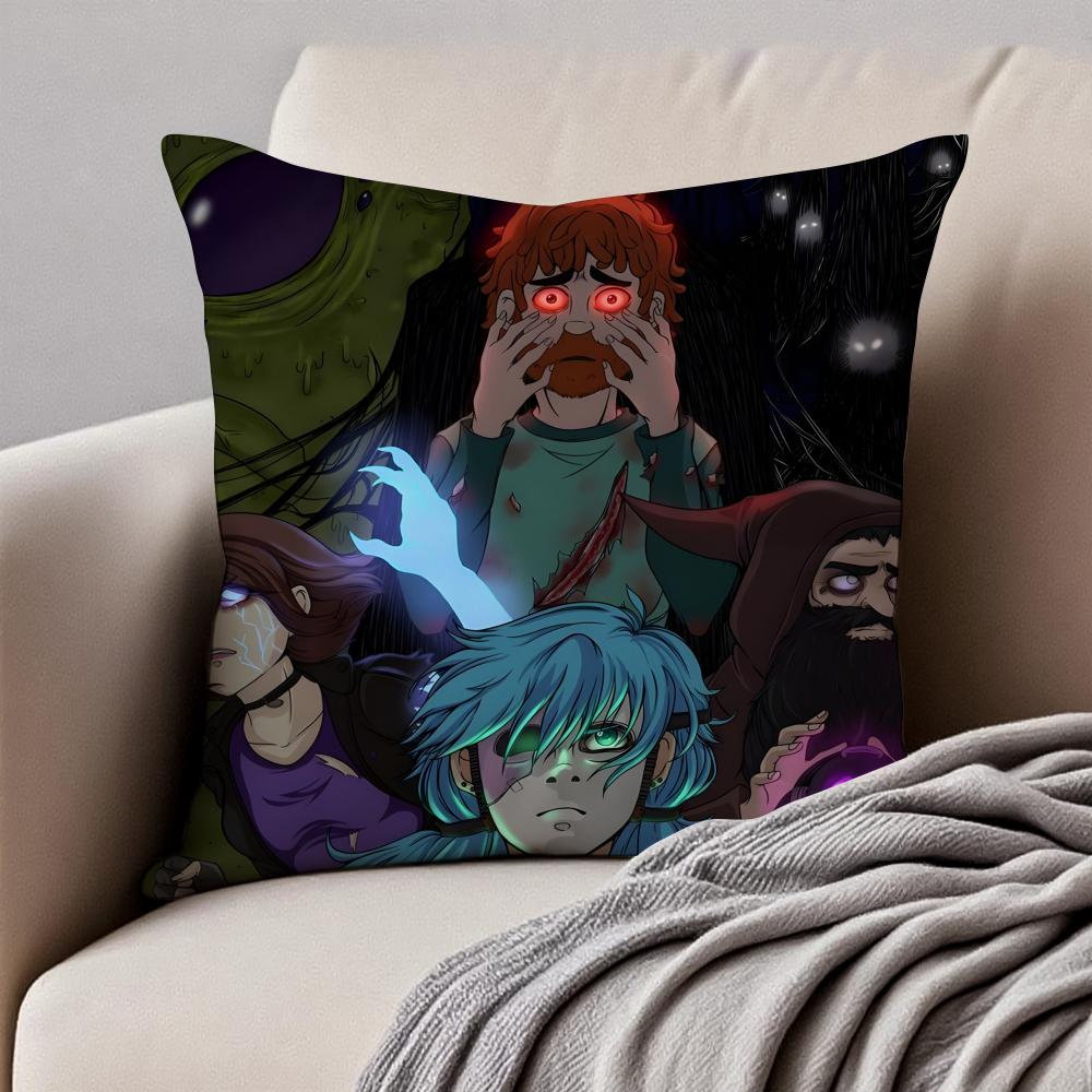Eerie Indie American Video Game SSally Face Cushion Cover Pillowcase Antidustmite Invisible Zipper Short Plush Sofa Cushion