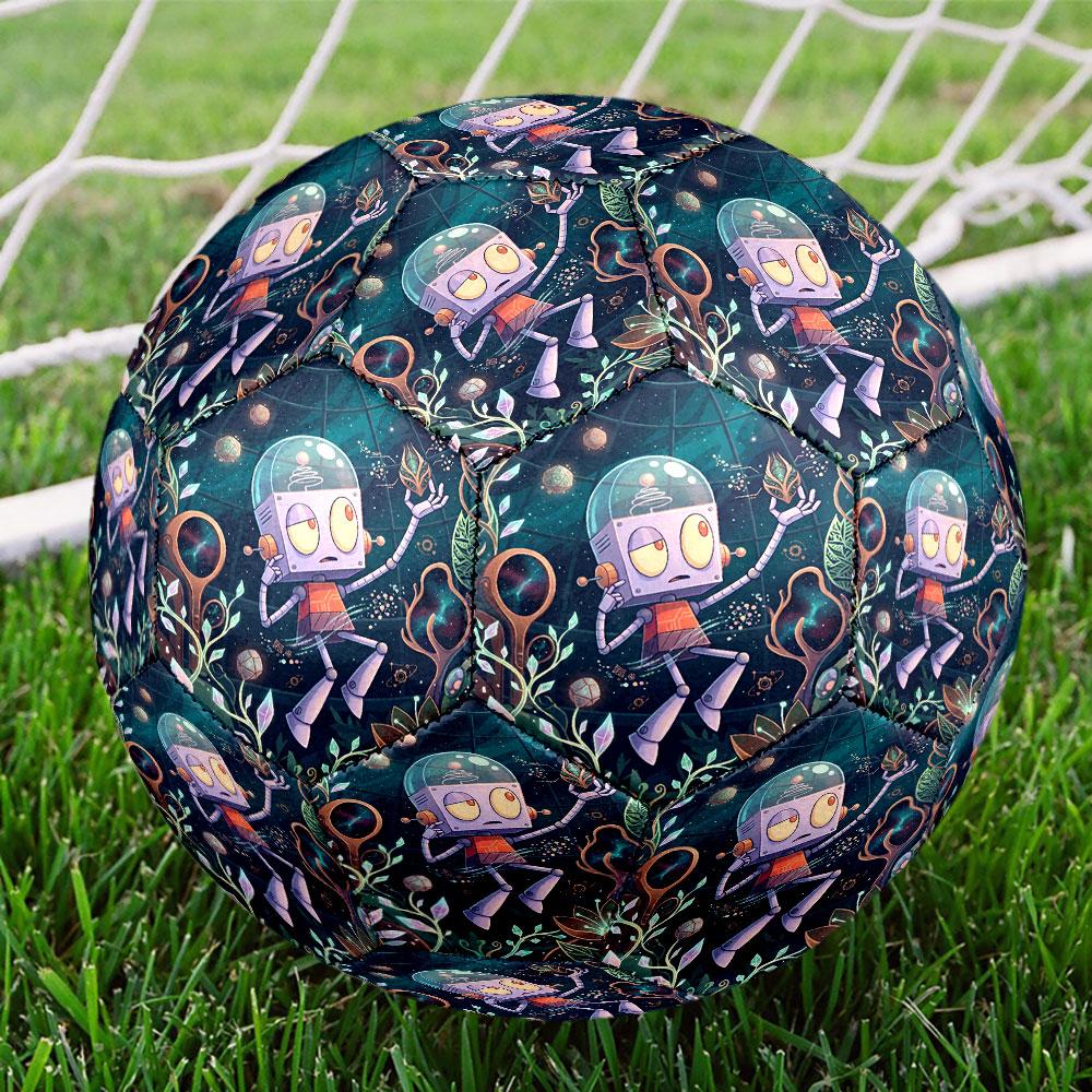 Cosmic Bot Crew Print Size 5 Soccer Ball, Standard Match Football for Sports Game and Team Practice, Ideal Gift for Soccer Fans