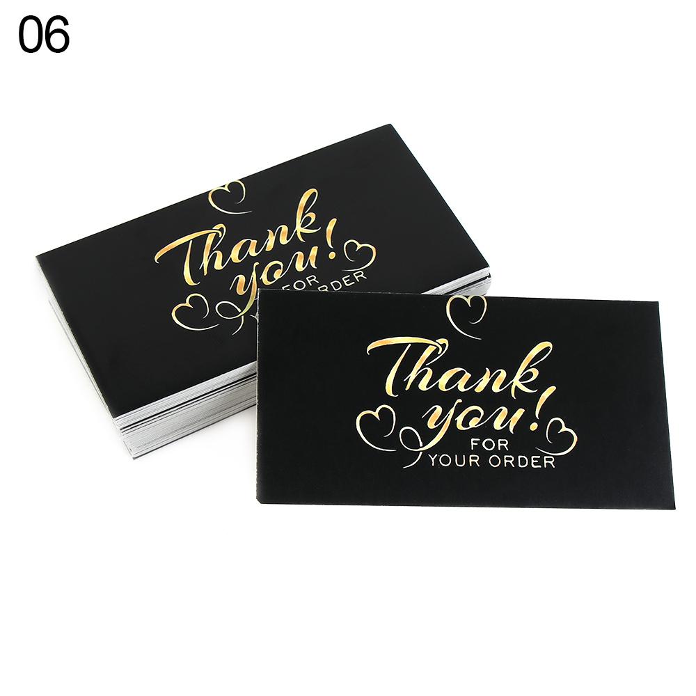 30/50PCS Black Gold Kraft Paper Cards Thank You For Your Order Card For Small Shop Gift Decoration Appreciate Card For Business