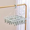 Foldable Drip Hanger with 32 Clips - Plastic Hanging Drying Rack for Clothes Underwear Socks