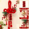Chinese Wanzi Knot Decoration Red Knot Hanging Lucky Ornaments Door Handle Wall Pendant Feng Shui Good Luck Charm for Spring Festival Car Tree Decor