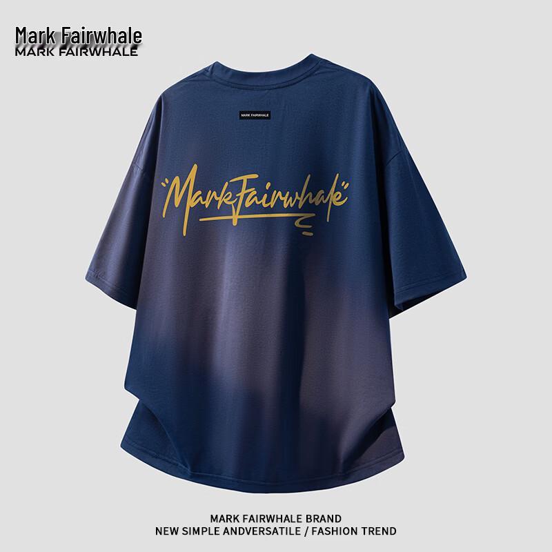 Mark Fairwhale Men s American Letter Print Cotton T-Shirt XL