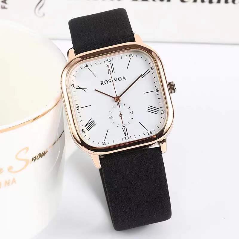 Fashion Square Big Dial Quartz Watch for Men Women New Black Men's Wristwatches Simple Sports Couple Watches Student Watch Gifts