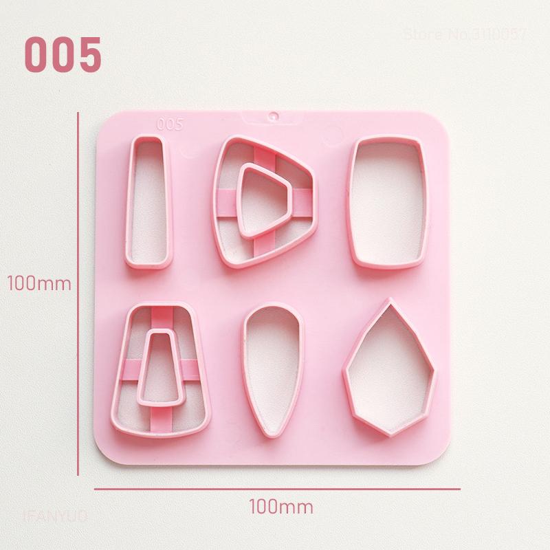Various Shaped Clay Cutter Molds Geometry Palm Leaf Christmas Tree Polymer Clay Earrings Making Mold for Cookie Pendant Jewelry