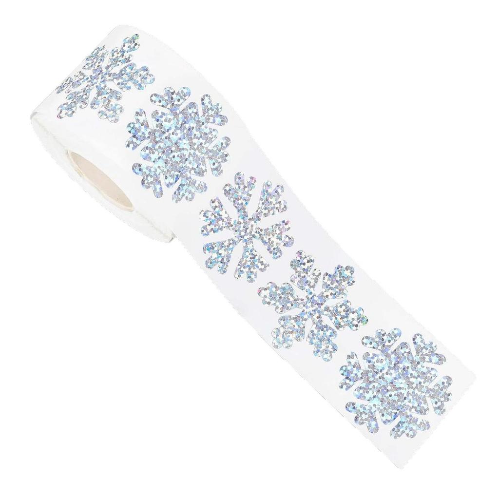 Snowflake Sticker Roll for Holiday Gift Wrapping & Greeting Cards