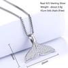 Buyee 925 Sterling Silver Pendant Chain Cute Dolphin Fishtail White Zircon Necklace for Women Girl Paty Fine Jewelry Chain
