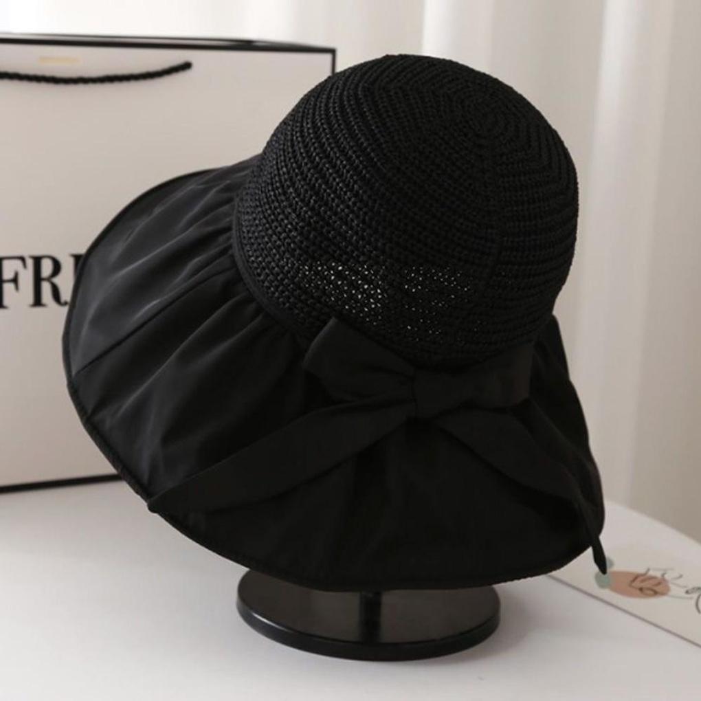 Солнцезащитная панама с лентой блэкаут (черный) широкополая шляпа